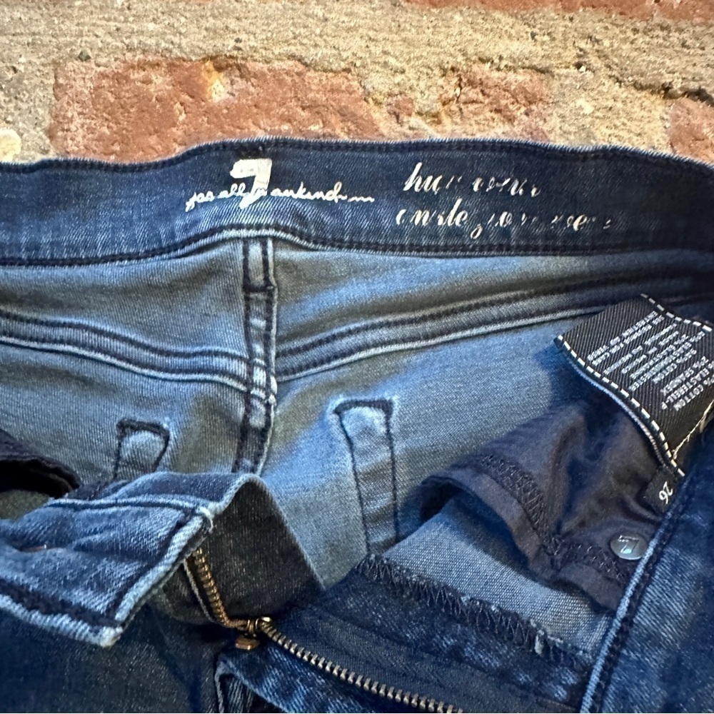7 For All Mankind Womens Gwenevere High Waist Ankle Skinny Jean size 26 frayed - Picture 4 of 16